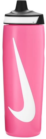 Nike Refuel Bottle 24 oz Sports Bottle, BPA-Free, Airtight (Pink/White/Black)