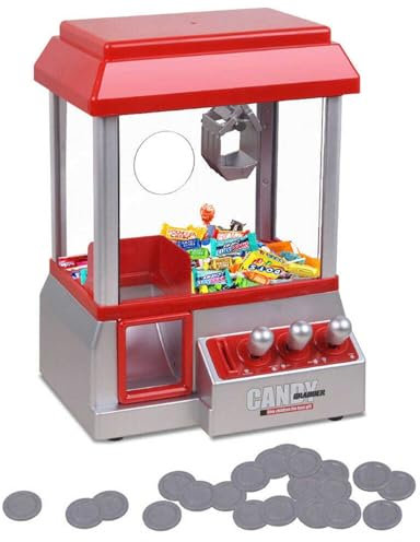 Candy Grabber Süßigkeitenautomat Süßigkeiten Greifautomat für Kinder und Erwachsene, Claw Vending Machine Dispenser Rot