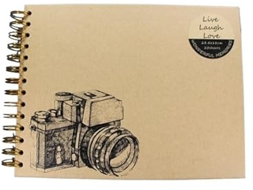 GFHSKRPL Travel Growth Commemorative Book ﻿ Cardboard Cameras DIY Albums Paper Covers Albums Scrapbooks Memorial Albums Applicable to Photos, Receipts, Star Cards, etc(Nature,25.4 * 25.4cm)