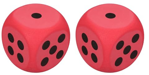 QUARKZMAN 2 Dadi In Schiuma 3.8cm/1.5inch EVA 6 Facce Palla Antistress Blocco Comprimibili Per Giochi Da Tavolo Ridurre Stress E Ansia (Rosso)