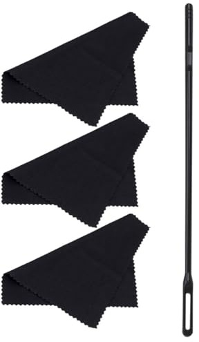 YARNOW Kit e Panno Nero la Pulizia del Flauto e Clarinetto Asta in Plastica Set Leggero e Compatto la Manutenzione degli Strumenti a Fiato