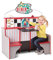 Melissa & Doug Star Diner Restaurant Playset Pretend Play Café and Kitchen Double-Sided Wooden Role Play Toy for Children Age 3+, Gift for Boy or Girl