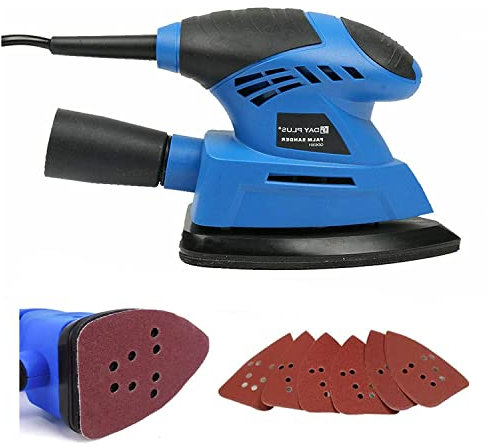 Detail Mouse Sander 130W Sander Machine 12000RPM Electric Sander with 6 Sanding Sheets(2 x 80g, 2 x 120g, 2 x 240g), Hand Sander, Multi Sander Orbital Sander for Woodworking, Sanding, Detailing