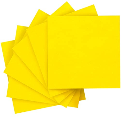 IOOLEEM Yellow Felt Sheets, 108pcs 4x4 (10 cm x 10 cm), Pre-Cut Felt Sheet for Crafts, Craft Felt Fabric Sheets, Sewing Felt Squares for Patchwork.