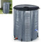 YRHome 500 Liter Faltbar Regentonne Regenwassertonne Regenwassertank mit Überlaufschutz Regenwassertonne Regenfass Wassertank Gartenbewässerung UV-stabil Anthrazit mit seitlicher Skala