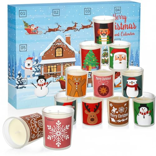 Conelist 2025 Advent Calendar Candles for Women 12 Days Christmas Countdown Scented Candles Winter Holiday Soy Wax Candle Christmas Advent Calendar Gift Adult Women Teen