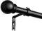 PeSenp Gardinenstange Schwarz 76-228cm, Ausziehbare Vorhangstange Mit Rundkappen, Metall-Gardinenstange Für Scheibengardinen, Schlafzimmer, Wohnzimmer, Curtain Rod, Schwarz Matt