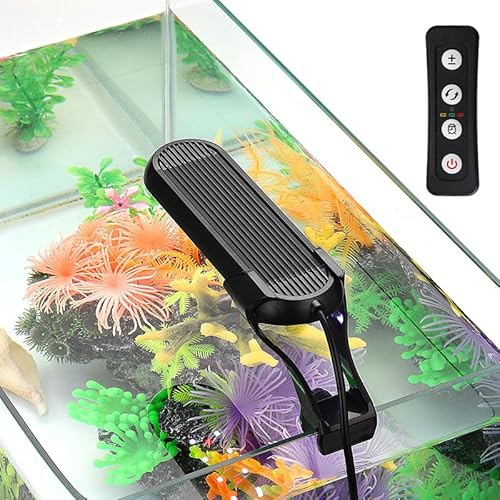 CiCixixi Aquarium Licht mit Timer, Full Spectrum LED Aquarium Licht mit 14 Beleuchtungsmodi Verstellbares Aquarium Gepflanzt Clip Lampe für Kleine Aquarien Tischaquarium Pflanzentanks (5 V, 6 W)