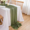 CHUQING Tischläufer Grün Hochzeit Querbehang Salbeigrün 4 m x 70 cm Hellgrün Chiffontücher Eukalyptus Girlande Dekostoff Tischdecke