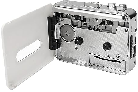 USB Cassette Player, Auto Reverse Stereo Output Tape Recorder Black White for Music Lovers Retro Enthusiasts Home Travel Gift Use