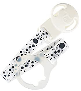 Twistshake Schnullerkette aus Stoff und Silikon, BPA Frei, White, Weiss