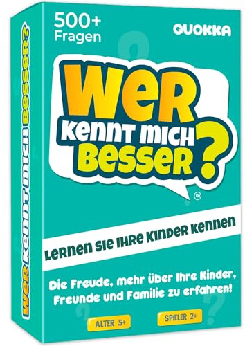 Card Games For Kids - Board Games for 5 - 8 Year Olds - Who Knows Me Better? - Kids & Family Card Quiz by QUOKKA - Fun & Educational Questions for Children & Families