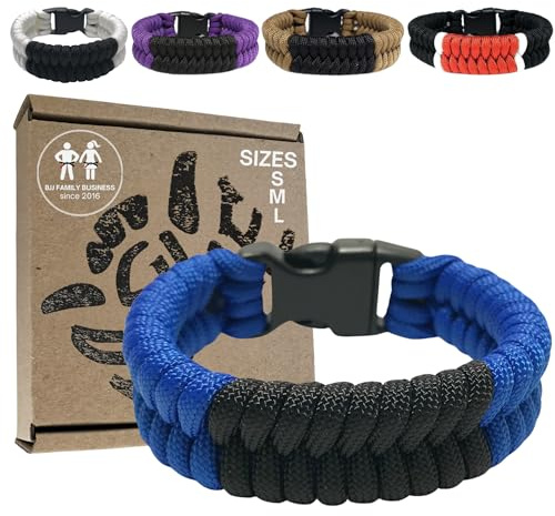 BJJ Belt Bracelet, Jiu Jitsu Gifts for Men and Women, Paracord Martial Arts Accessory (White, Blue, Purple, Brown, Black)