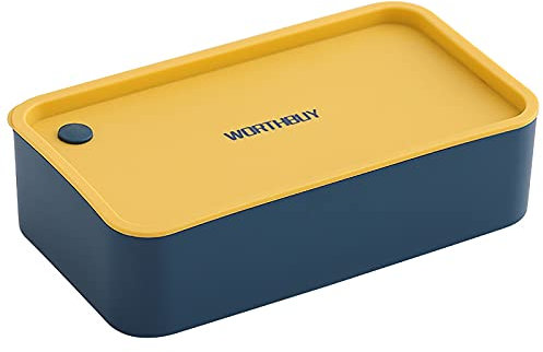 ASDNN Simple Plastic Lunch Box, 2 Eco-friendly Exquisite Bento Boxes, Movable Partition Can Be Heated By Microwave Oven, Essential for Travel