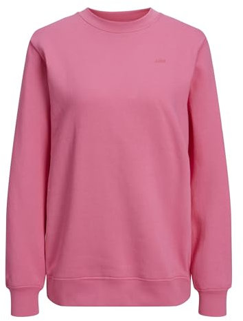 Jack & Jones Damen Jxabbie Ls Rel Every Brush Crew Noos Sweatshirt, Carmine Rose/Print:Magenta Jjxx Logo, XL EU