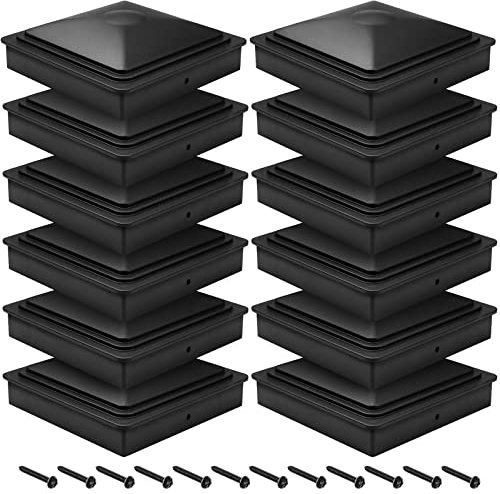 bonna capuchons de poteau 7 x 7 cm - En plastique - Pour poteaux de clôture avec vis (24pcs)