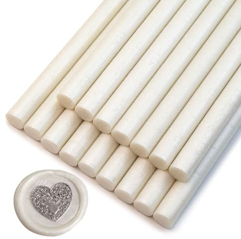 Ioggtser 16 Stück Klebepistole, Wachssiegel-Sticks, weiß, flexibel und schnell trocknend, ideal für Hochzeitseinladungen, Karten, Umschläge