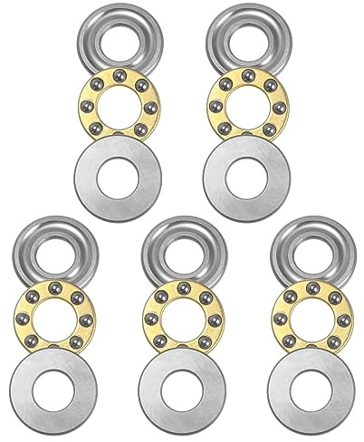 QUARKZMAN 5 Stück Axiallager F6-14M Miniatur Schubkraft Kugel Lager 6x14x5mm Chrom Stahl mit Unterlegscheiben für Förderanlagen Maschinenbau