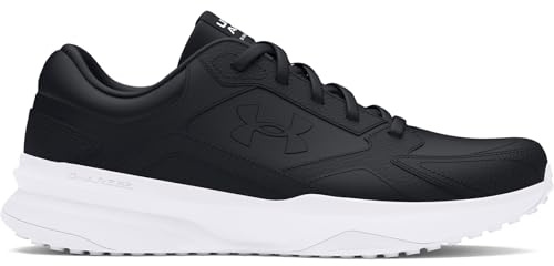 Under Armour UA Edge LTHR Zapatillas para correr de hombre, deportivas de hombre para el gimnasio y actividades al aire libre, color negro/negro/blanco
