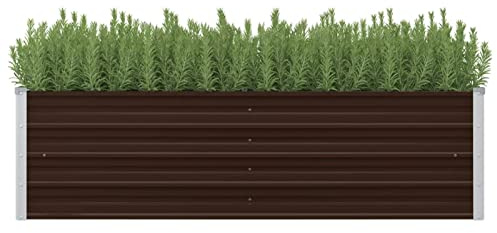 NITCA Bancal alto para jardín, color marrón, metal, 160 x 40 x 45 cm, jardinera para hierbas, jardineras, balcón, jardinera, jardinera, jardinera, jardinera, jardinera, jardinera, jardinera, jardinera