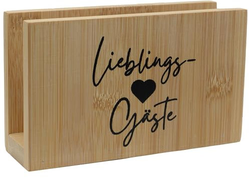 UNUS Serviettenhalter Bambusholz Lieblingsgäste Serviettenständer Serviettenspender Papiertuchhalter