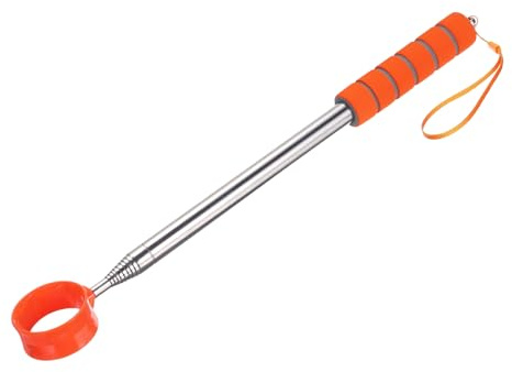 PATIKIL Teleskopisk golfboll, 9 fot rostfritt stål, huvudbollgrepp med snodd för vatten, golfboll, plockare, verktyg, golftillbehör, orange