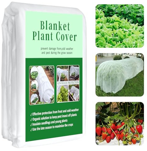 HONPHIER 2m x 10m Protection Hivernale pour Plantes Voile d'Hivernage Toile Hivernage Plante Exterieur for Protection Antigel Perméable, Coupe-Vent, Froid, Chaud et Anti-Insectes