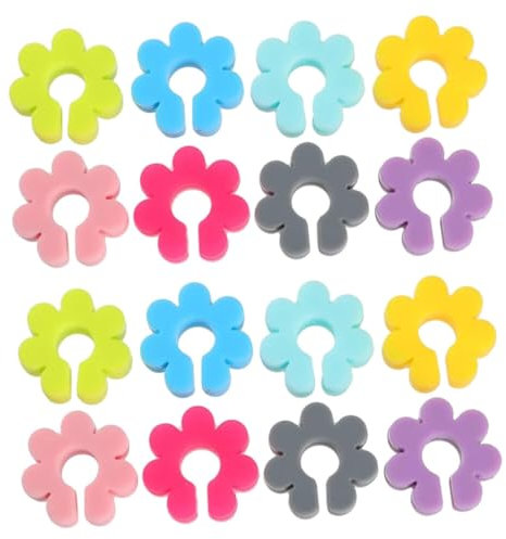OKUMEYR 16 Stück Silikon Weinglas Marker Glasanhänger Mit Blumenform Design Wiederverwendbare Getränkemarker Für Partys Und Veranstaltungen