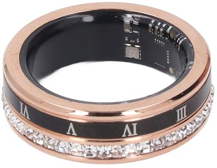 Bague Intelligente Traqueur de santé Hommes Femmes Fitness Ti Acier Chiffres Romains Bande Dorée pour les Activités de Plein Air (8)