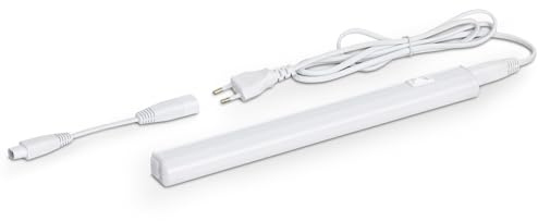 SEBSON Lampada LED Sottopensile Cucina 30cm con Spina e Interruttore, 4000K Bianco neutro, 5W, 800lm, Barra LED 230V, Lampada Sottopensile 300×30×22mm