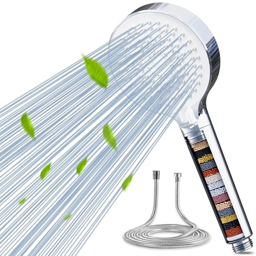 dothnix 20 Stage Filter Shower Head and Hose 1.5m, 5 Modes | High Pressure Hard Water Filter Shower Head for Residual Chlorine Removal