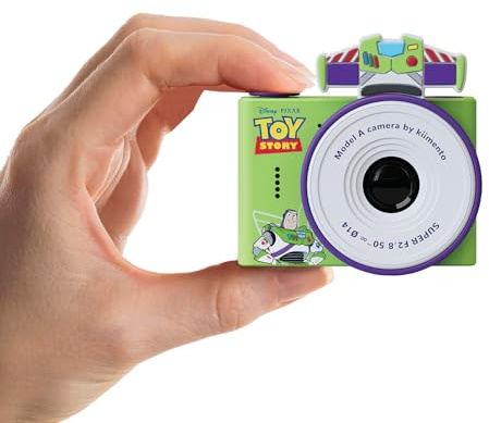 Kiimento Disney Buzz Lightyear - Videocamera digitale ultra compatta per bambini, con obiettivo selfie, scheda di memoria da 32 GB, regalo adatto ai bambini, per ragazzi e ragazze dai 3 ai 6 anni