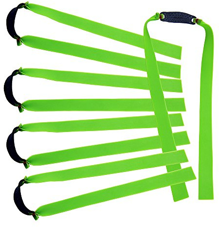 Lot de 10 bandes élastiques plates Mangobuy - En caoutchouc - Fuselées - Remplacement pour lance-pierre d'extérieur en bois - Pour chasse -, Green