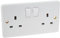 Knightsbridge CU9000 Curved Edge 13 A 2 Gang DP Switched Socket, White
