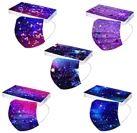 50 Pezzi Bambini Protezione per Il Viso USA e Getta 3 Strati Antipolvere Tessuto Viso Cotone Antipolvere Visiera Bocca Faccia Adatto (Nuovo1 5pcs lavabile)