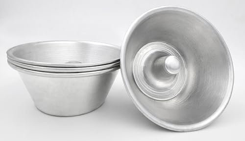 Mali's 43106 Stampi Mini Savarins & Babas, Set di 4 mini stampi, Ø 8,4 cm x H 3,8 cm, Alluminio, Argento