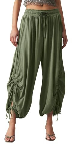 Generisch Damen Hosen Sommer Leinen Leichtbunte Schlaghose Damen Bauch Weg Hose Leinenhose Damen Sommer Freizeithose Damen Regenbogen Hose Cargo Hose Damen Trainingshose protektorenhose