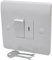 2 Gang Light Switch - 10A 2 Way and 10A DP Emergency with Test Keys - White Rounded Edge