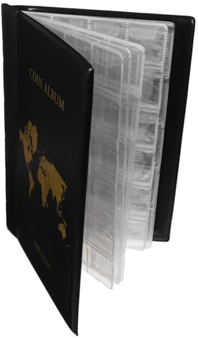 BESTonZON Álbum De Colección De Monedas De Soporte para Monedas y Billetes Carpeta De Almacenamiento PU Transparente para Coleccionistas