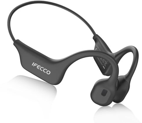 IFECCO Bone Conduction Headphones Bluetooth 5.3 - Open Ear Wireless Sport Headphones with Mic,IPX5 Waterproof Bone Conduction Earphones for Cycling Running Hiking