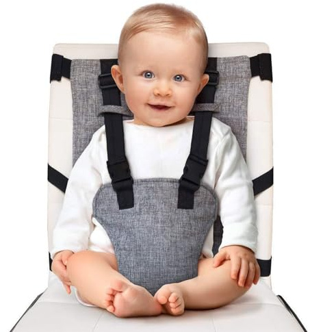 Baby Sitzerhöhung Tragbarer Stoff Hochstuhl Baby, Reise Kindersitz,Klappbarer Hochstuhl Sicherheitsgurt für Babyhochstuhl für Zuhause & Unterwegs