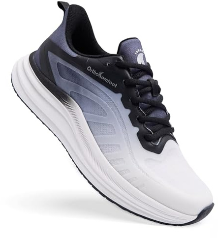 Men's Orthopedic Wide Sport Athletic Shoes: Comfortable Plantar Fasciitis Orthotic Bunions Recovery Arch Support Diabetic Trail Sneakers, Casual Slip On Stylish Cycling Walking Shoes Black Size 11
