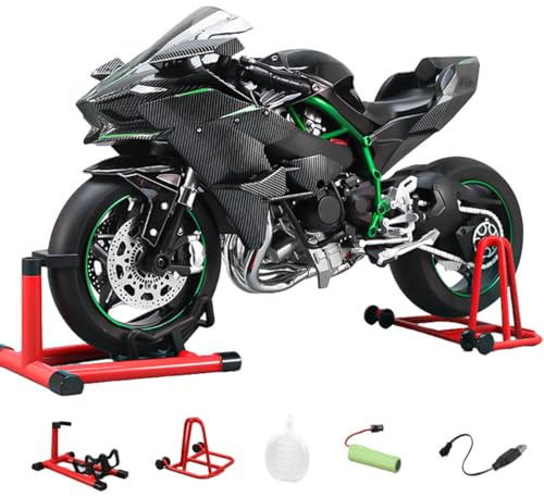 Cubertime 1: Kit de modelo de motocicleta 6 – Motocicleta fundida a presión de aleación con características de sonido y luz realistas, efectos interactivos, regalo único del día de San Valentín para