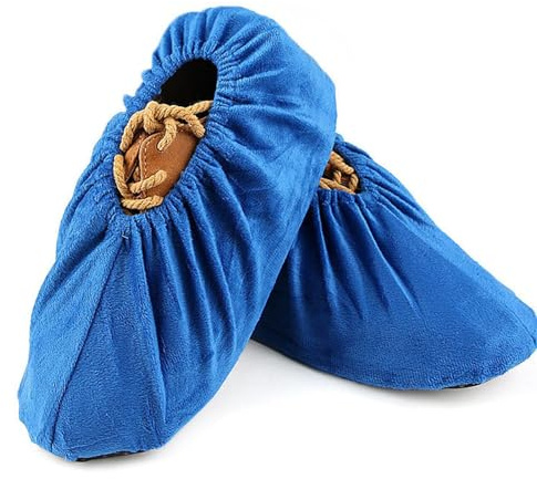Generico Reusable Shoe Covers – Non-Slip Soft Protective – Thick and Reinforced Barrel Covers for Workplaces Hospital Gym Workshop Server Room Museum Construction Site, blue, Fare riferimento alla