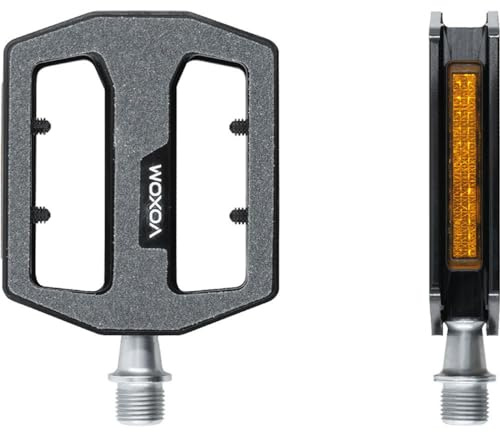 Voxom Pedali da Trekking Pe14 CNC Nero, Rivestimento in Carta vetrata, ASSE CR-Mo, Cuscinetto Industriale sigillato, 718000045, Taglia Unica