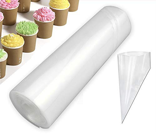 Beunyow Sac a Poche Monouso, 1 Rotolo di 50 Pezzi Sac a Poche USA e Getta Sacchetti a Poche DIY Strumenti di Decorazione per Beccucci, Ugelli Russi, Pasticceria Utensili Kit, Dolci Torte Cupcake