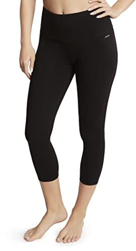 Jockey Women's Cotton Stretch Basic Capri Leggings Deep Black