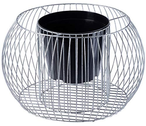 KADAX Gabionen-Pflanzkorb, Gabione, Blumentopf für Draußen, Blumen, Garten, Terrasse, runder Pflanzkübel aus verzinktem Stahl, Pflanzgefäß, Deko, Steinkorb, Hochbeet, wetterfest (Ø 66 cm, H: 40 cm)