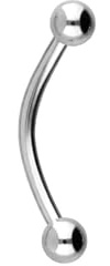 PIERCINGLINE Piercing a banana in acciaio chirurgico, con 2 sfere, barra curva per sopracciglia, intimo, seno, orecchio, ecc. Dimensioni e colori a scelta, Länge: 10mm + Stärke: 1,2mm + Kugel: 3mm