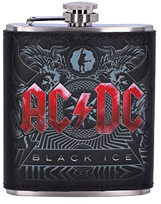 Nemesis Now Flasque sous Licence Officielle AC/DC Black Ice Album en Relief, en Acier Inoxydable, 200 ML